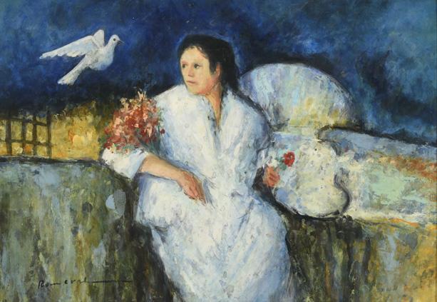 Mujer con paloma