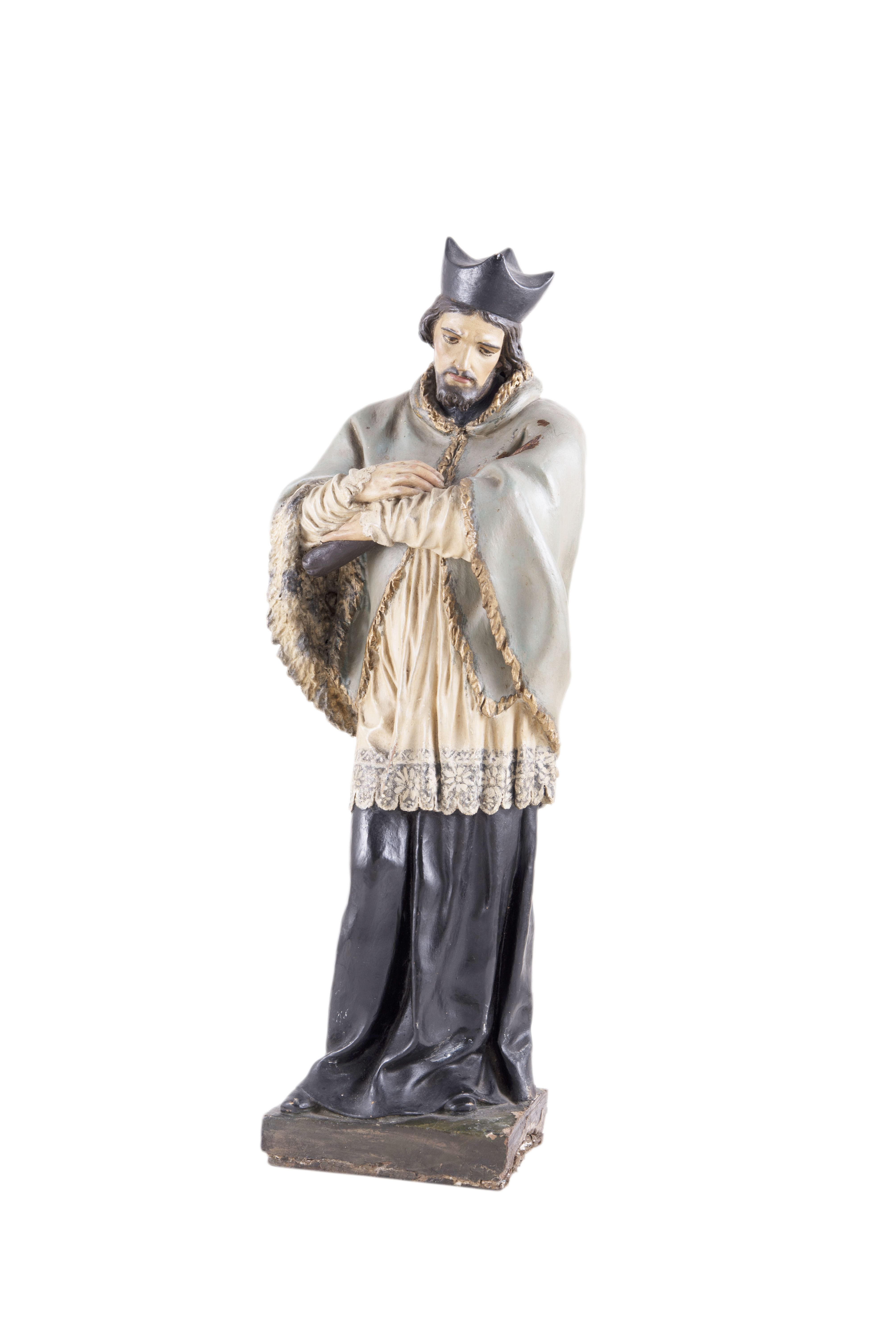 SAN IGNACIO DE LOYOLA, ESCULTURA  DE ESCAYOLA POLICROMADA, 