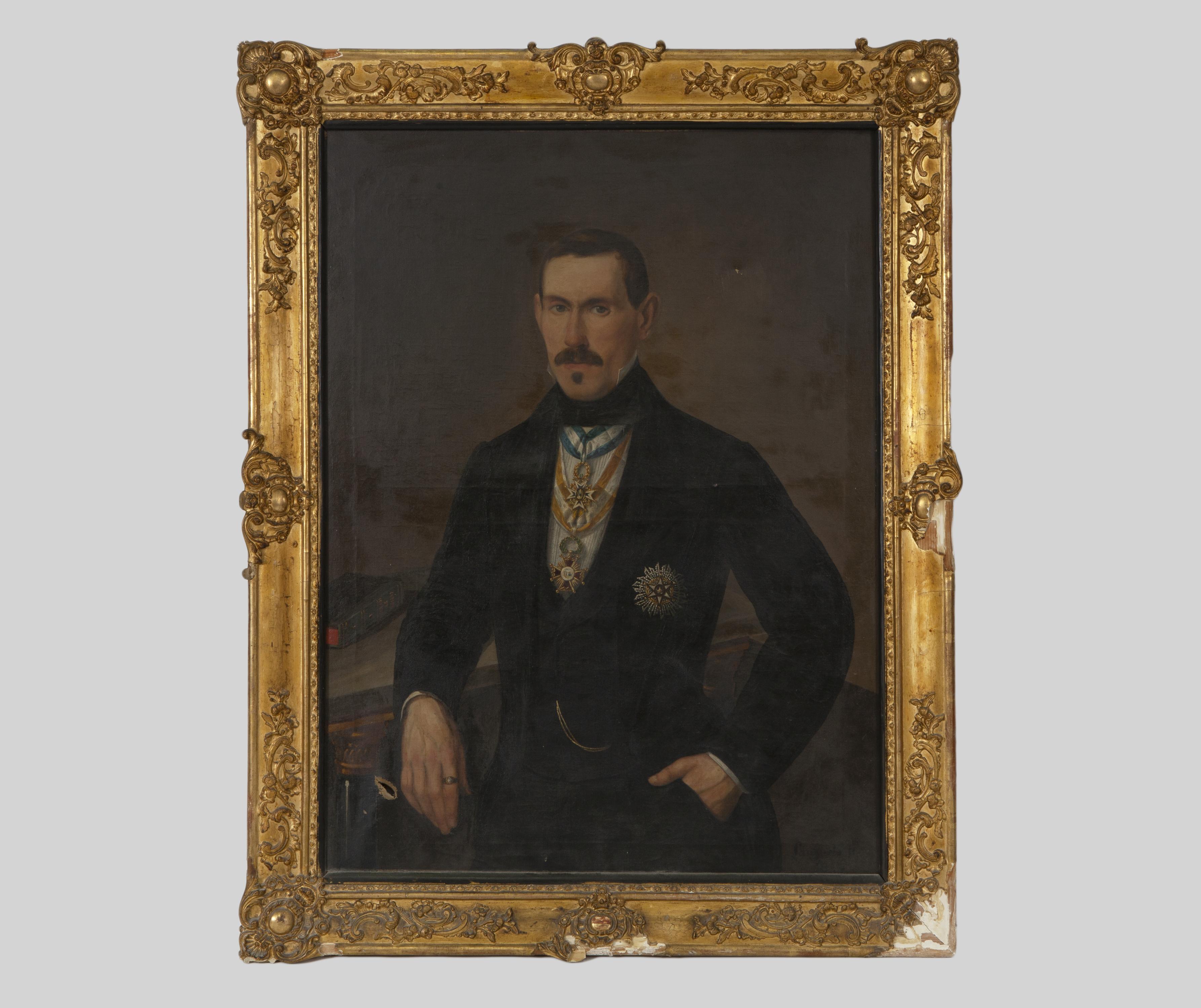 ESCUELA ESPAÑOLA PPS.S.XX, RETRATO DE MILITAR ESPAÑOL CON LA