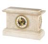 <span class='ref_item'>116 -</span> <span class="object_title">RELOJ CLERET, DE ALABASTRO, FRANCIA S. XIX</span>   <p><span class="technical_description">Maquinaria París con sonería de campana a horas y medias. Ocho días de cuerda. Realizado en alabastro. Diseño rectangular con motivos vegetales en relieve. Esfera central en porcelana blanca y dorada con números romanos. En estado de marcha. Medidas: 21.5 x 30 x 12.5cm. <br/> </span><br></p>