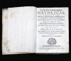 <span class='ref_item'>33 -</span> <span class="object_title">LUZ DE VERDADES CATÓLICAS Y EXPLICACIÓN DE LA DOCTRINA CRISTIANA, 1777.</span>   <p><span class="object_title">LUZ DE VERDADES CATÓLICAS Y EXPLICACIÓN DE LA DOCTRINA CRISTIANA, 1777.</span><br><span class="technical_description">"Siguiendo la costumbre de la casa profesa de la compañía de Jesús de México, todos los jueves del año ha explicado en su iglesia el padre Juan Martínez de la Parra, profeso de la misma compañía".<br/>Contiene tres tratados además de cuatro pláticas doctrinales, obra póstuma del mismo autor.<br/>Vigésima segunda impresión, con licencia: en Madrid, por Andrés Ortega, 1777 a expensas de la Real Compañía de impresiones y libreros del Reino.<br/>487 páginas.<br/>Ligeros deterioros, encuadernación de pergamino.</span><br></p>