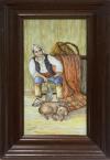 <span class='ref_item'>154 -</span> <span class="object_title">PERSONAJE ARAGONÉS CON ANIMALES</span>   <p><span class="author">VICENTE GALLÉN (Valencia, 1936)</span> <br><span class="technique_material">Azulejo pintado a mano</span><br><span class="technical_description">Firmado en el ángulo inferior izquierdo.<br/>Medidas: 52,5 x 33cm enmarcado. 40 x 20cm sin enmarcar.</span><br></p>