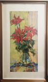 <span class='ref_item'>41 -</span> <span class="object_title">FLORES ROJAS</span>   <p><span class="author">ESCUELA ESPAÑOLA, S.XX  </span> <br><span class="technique_material">Óleo sobre papel</span><br><span class="technical_description">Firma ilegible en el ángulo inferior izquierdo<br/>Enmarcado<br/>Medidas: 81 x 48cm con marco</span><br></p>