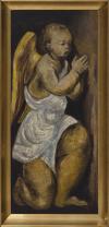 <span class='ref_item'>58 -</span> <span class="object_title">ÁNGEL ORANDO</span>   <p><span class="author">ESCUELA ESPAÑOLA CONTEMPORÁNEA  </span> <br><span class="technique_material">Acrílico sobre táblex</span><br><span class="technical_description">Representa la figura de un angelote arrodillado en actitud orante.<br/>En marco de madera tallada y dorada<br/>Medidas: 64 x 30cm con marco. 59 x 24cm sin marco</span><br></p>
