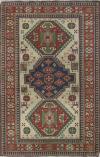 <span class='ref_item'>24 -</span> <span class="object_title">ALFOMBRA CAUCÁSICA, SIGLO XX</span>   <p><span class="technique_material">Lana</span><br><span class="technical_description">De compo beige con tres medallones centrales decorados con motivos gométricos, en tonos rojo, verde y azul.<br/>Cenefa perimetral en color granate con decoración dispuesta a modo de cenefa.<br/>Presenta deterioros por su uso.<br/> </span><br><span class="ALTO_HCES1">212 </span><span class="ALTOUMED_HCES1">cm.</span>x<span class="ANCHO_HCES1">135 </span><span class="ANCHOUMED_HCES1">cm.</span></p>