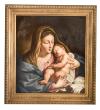 <span class='ref_item'>7 -</span> <span class="object_title">LA VIRGEN CON EL NIÑO, COPIA DE LA OBRA ORIGINAL DE FRANCESCO TREVISANI (1656-1746)</span>   <p><span class="technique_material">Óleo sobre lienzo</span><br><span class="technical_description">Copia de la obra original "Virgen con el niño", atribuido al pintor esloveno Francesco Trevisani, perteneciente a la colección del Museo nacional del Prado. Reproducción realizada por un copista autorizado por el Museo Nacional del Prado.<br/>Con marco de madera tallada y dorada con decoración sogueada<br/>Medidas: 92 x 84cm con marco. 73 x 65cm sin marco </span><br></p>