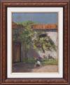 <span class='ref_item'>127 -</span> <span class="object_title">PATIO</span>   <p><span class="author">JOSÉ TORMO (XIX-XX)</span> <br><span class="technique_material">Óleo sobre tabla</span><br><span class="technical_description">Representa un patio de estilo andaluz, con casa de teja, paredes blancas repletas de flores y un niño jugando en el suelo. Predomina el uso del color y la luz.<br/>Firmado J. Tormo en el ángulo inferior izquierdo.<br/>Enmarcado.<br/>Medidas: 33 x 40cm con marco</span><br></p>