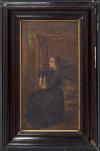 <span class='ref_item'>119 -</span> <span class="object_title">RETRATO DE DAMA DE PERFIL, ca. 1900. </span>   <p><span class="technique_material">Óleo sobre tabla</span><br><span class="technical_description">Firma ilegible en el ángulo inferior derecho.<br/>Marco de madera marrón con pequeñas faltas.</span><br><span class="ALTO_HCES1">52 </span><span class="ALTOUMED_HCES1">cm.</span>x<span class="ANCHO_HCES1">34 </span><span class="ANCHOUMED_HCES1">cm.</span></p>