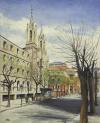 <span class='ref_item'>113 -</span> <span class="object_title">VISTA DE LA IGLESIA DE SAN JERÓNIMO EL REAL, MADRID</span>   <p><span class="author">SANTIAGO DÍAZ SANTOS (Madrid, 1940)</span> <br><span class="technique_material">Óleo sobre lienzo</span><br><span class="technical_description">Firmado en el ángulo inferior izquierdo<br/>Sin marco<br/>Medidas: 73 x 60cm</span><br></p>