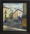 <span class='ref_item'>44 -</span> <span class="object_title">CALLE DE SEGOVIA, MADRID</span>   <p><span class="author">SANTIAGO DÍAZ SANTOS (Madrid, 1940)</span> <br><span class="technique_material">Óleo sobre lienzo</span><br><span class="technical_description">Firmado en el ángulo inferior izquierdo. Titulado al dorso.<br/>Enmarcado.<br/>Medidas: 88 x 75cm con marco. 73 x 60cm sin marco</span><br></p>