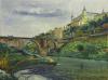 <span class='ref_item'>100 -</span> <span class="object_title">VISTAS AL PUENTE DE SAN MARTÍN Y RÍO TAJO, TOLEDO</span>   <p><span class="author">SANTIAGO DÍAZ SANTOS (Madrid, 1940)</span> <br><span class="technique_material">Óleo sobre lienzo</span><br><span class="technical_description">Firmado en el ángulo inferior derecho<br/>Sin marco, con bastidor</span><br><span class="ALTO_HCES1">60</span>x<span class="ANCHO_HCES1">81</span></p>
