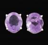 <span class='ref_item'>28 -</span>  <span class="object_title">PENDIENTES CON AMATISTAS NATURALES EN PLATA DE LEY</span><br><span class="technical_description">Realizados en plata de ley. Formados por dos amatistas en talla oval facetada, engastadas en garras, con un peso total aproximado de 7.30 ct. Cierre presión.</span>  