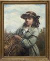 <span class='ref_item'>49 -</span> <span class="object_title">THE FERN GATHERER</span>   <p><span class="author">EDWARD JOHN COBBET (Inglaterra, 1815-1899)</span> <br><span class="technique_material">Óleo sobre lienzo</span><br><span class="technical_description">Exquisita representación pictórica de una niña inglesa con sombrero de paja recogiendo hojas de helechos con la hoz en un brazo. <br/>Firmado y titulado en la trasera. Con número de inventario 84 en el reverso. <br/>Con marco de madera tallada y dorada<br/>Medidas: 70 x 57cm con marco. 61 x 50cm sin marco<br/>Estimación de mercado: 700-900&euro;</span><br></p>