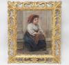 <span class='ref_item'>46 -</span> <span class="object_title">NIÑA CON VESTIMENTA POPULAR SENTADA</span>   <p><span class="author">ESCUELA ESPAÑOLA S.XX</span> <br><span class="technique_material">Óleo sobre lienzo</span><br><span class="technical_description">Firmada con iniciales "A.Z"<br/>Con marco de madera tallado, calado y dorado. <br/>Medidas: 60 x 50cm con marco. 46 x 33cm sin marco<br/> </span><br></p>