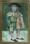 <span class='ref_item'>27 -</span> <span class="object_title">LA SOLEDAD DEL TRIUNFO</span>   <p><span class="author">ZOHRE MIRABASSI (Teherán, 1957)</span> <br><span class="technique_material">Técnica mixta sobre táblex</span><br><span class="technical_description">Figura de torero vestido con el tradicional traje de luces con montera y capote. <br/>Titulado en el ángulo superior izquierdo y firmado en el ángulo inferior derecho con el anagrama de la artista enmarcado en un rectángulo. <br/>Enmarcado.<br/>Medidas: 65 x 45cm con marco. 59 x 39cm sin marco</span><br></p>