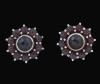 <span class='ref_item'>171 -</span> <span class="object_title">PENDIENTES ROSETÓN CON GRANATES EN PLATA </span>  <p><span class="technical_description">Pendientes realizados en plata de ley con cierre omega, tipo rosetón compuestos por granates almandinos </span><br>Peso: <span class="PESO_HCES1">4,20</span> <span class="PESOUMED_HCES1">gr.</span><br></p>