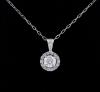 <span class='ref_item'>21 -</span> <span class="object_title">CADENA Y COLGANTE EN ORO 18KT CON BRILLANTES</span>  <p><span class="technical_description">Cadena con colgante realizado en oro de 18 Kt formado por un diamante talla brillante en garra el centro de aproximadamente 0,50 ct y rodeada de una orla de brillantes en grano de aproximadamente 0,10 ct. <br/>Peso total de los diamantes aproximadamente: 0,60 ct.</span><br>Peso: <span class="PESO_HCES1">1,40</span> <span class="PESOUMED_HCES1">gr.</span><br></p>