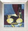 <span class='ref_item'>61 -</span> <span class="object_title">BODEGÓN CON MANZANAS Y BOTELLA, S.XX</span>   <p><span class="author">RAFAEL SABATINI (Filadelfia, 1898-1953)</span> <br><span class="technique_material">Óleo sobre lienzo</span><br><span class="technical_description">Bodegón con vaso y botella de cristal con un par de manzanas, sobre un fondo en tonos azules y rojos de carácter cubista.<br/>Firmado en el ángulo inferior izquierdo. <br/>Enmarcado<br/>Medidas: 42 x 37cm con marco<br/>Estimación de mercado: 150-180&euro;</span><br></p>