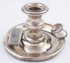 <span class='ref_item'>282 -</span> <span class="object_title">PALMATORIA DE PLATA </span>  <p><span class="technical_description">Palmatoria realizada en plata de gusto clásico con decoración lisa. <br/>Con contrastes.</span><br>Peso: <span class="PESO_HCES1">234</span> <span class="PESOUMED_HCES1">gr.</span><br></p>
