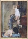 <span class='ref_item'>26 -</span> <span class="object_title">INTERIOR CON NIÑOS</span>   <p><span class="author">JULIA MINGUILLÓN (Lugo, 1907 - Madrid, 1965)</span> <br><span class="technique_material">Óleo sobre lienzo</span><br><span class="technical_description">Firmado en el ángulo inferior derecho. <br/>Pequeñas pérdidas de pigmentos en la parte inferior. <br/>Enmarcado con marco dorado. </span><br><span class="ALTO_HCES1">63 </span><span class="ALTOUMED_HCES1">cm.</span>x<span class="ANCHO_HCES1">47 </span><span class="ANCHOUMED_HCES1">cm.</span></p>