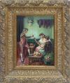 <span class='ref_item'>18 -</span> <span class="object_title">ESCENA GALANTE EN INTERIOR </span>   <p><span class="author">MANUEL MONTOYA (Madrid, 1938 - Nueva York, 2009)</span> <br><span class="technique_material">Óleo sobre tabla</span><br><span class="technical_description">óleo sobre tabla.<br/>Firmado en el ángulo inferior derecho. <br/>40 x 29 cm la tabla. <br/>Con marco de madera tallada y dorada </span><br><span class="ALTO_HCES1">64 </span><span class="ALTOUMED_HCES1">cm.</span>x<span class="ANCHO_HCES1">54 </span><span class="ANCHOUMED_HCES1">cm.</span></p>
