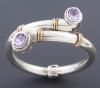 <span class='ref_item'>52 -</span> <span class="object_title">PULSERA EN PLATA TU Y YO</span>  <p><span class="technical_description">Pulsera realizada en plata diseño tu y yo con dos piedras color lavanda. </span><br>Peso: <span class="PESO_HCES1">40,1</span> <span class="PESOUMED_HCES1">gr.</span><br></p>
