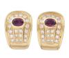 <span class='ref_item'>163 -</span> <span class="object_title">PENDIENTES EN ORO 18KT, RUBÍES Y DIAMANTES</span>  <p><span class="technical_description">Pendientes realizados en oro 18kt. Con cuerpo cuajado de diamantes en talla brillante engastados en grano con peso total aprox de 0.80ct y rubíes talla oval engastados en cabujón con peso total aprox 0.80ct. <br/>Cierre: Omega</span><br>Peso: <span class="PESO_HCES1">11,20</span> <span class="PESOUMED_HCES1">gr.</span><br></p>