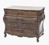 <span class='ref_item'>231 -</span> <span class="description">IMPORTANTE CÓMODA ESTILO PROVENZAL FF.S.XVIII </span>  <p><span class="description">Nogal<br>Importante cómoda estilo provenzal francés en madera de nogal español de extraordinaria calidad. Línea abombada llevando en el frente 4 cajones perfilados por curiosos paneles moldurados. Tiradores y bocallaves en bronce con diseño de Rocallas. Faldón recortado ondulado apoyado en patas rematadas por volutas. Ligero deterioro.<br>91 cm.x58 cm.x112 cm.</span></p>