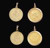 <span class='ref_item'>4 -</span> <span class="object_title">CONJUNTO DE MONEDA EN ORO DE 22KT Y ESTAMPACIÓN DE MONEDA EN ORO DE 18KT</span>  <p><span class="technical_description">Conjunto compuesto por una moneda en oro de 25 pesetas de Alfonso XIII 916mm y por una estampación de moneda alfonsila en oro de 18kt rodeada de orla gallonada. Ambas con argolla.<br/>Peso moneda 916 mm. 5,4 gr<br/>Peso estampación 6,8 gr</span><br>Peso: <span class="PESO_HCES1">12,20</span> <span class="PESOUMED_HCES1">gr.</span><br></p>