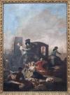 <span class='ref_item'>3 -</span> <span class="object_title">EL CACHARRERO, COPIA DEL ORIGINAL DE FRANCISCO DE GOYA</span>   <p><span class="technique_material">Óleo sobre lienzo</span><br><span class="technical_description">En marco de madera dorada<br/>Medidas de lienzo 196 x 105 cm<br/>Copia realizada aproximadamente a finales del s. XIX</span><br></p>