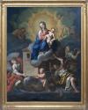 <span class='ref_item'>1 -</span> <span class="object_title">VIRGEN DE LORETO, PROTECTORA DE HOGARES</span>   <p><span class="author">ANÓNIMO, S.XVIII</span> <br><span class="technique_material">Óleo sobre lienzo</span><br><span class="technical_description">Marco de madera dorada con pequeñas faltas.<br/>Medidas del lienzo: 92 x 77 cm</span><br></p>