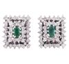 <span class='ref_item'>169 -</span> <span class="object_title">PENDIENTES DE ORO DE 18KT, ESMERALDA Y DIAMANTES</span>  <p><span class="technical_description">Pendientes realizados en oro de 18 kt compuestos por esmeraldas centrales en talla oval engastadas en garra con un peso aprox de 0,50ct y doble orla rectangular de diamantes en talla brillante con peso total aprox 1,75ct<br/>Cierre: Omega<br/>Longitud: 1,4cm</span><br>Peso: <span class="PESO_HCES1">9,10</span> <span class="PESOUMED_HCES1">gr.</span><br></p>