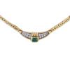 <span class='ref_item'>213 -</span> <span class="object_title">GARGANTILLA DE ORO DE 18KT CON ESMERALDA Y DIAMANTES</span>  <p><span class="technical_description">Gargantilla realizada en oro de 18kt con motivo central una esmeralda en talla rectangular con peso aprox. de 0,50ct adornada por diamantes en pavé con un peso total aprox. de 0,20ct. Cadena en espiguilla plana.<br/>Cierre: Mosquetón<br/>Logitud: 40cm</span><br>Peso: <span class="PESO_HCES1">18,70</span> <span class="PESOUMED_HCES1">gr.</span><br></p>