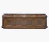 <span class='ref_item'>185 -</span> <span class="object_title">APARADOR EN MADERA DE NOGAL DE 4 CUERPOS</span>   <p><span class="technical_description">Mueble aparador de 4 cuerpos con decoración lineal en madera tallada y con tiradores metálicos. Conformado por ocho cajones superiores y cuatro puertas que dan acceso a su correspondiente compartimento interior, dividido por una balda intermedia.<br/>Con llave.<br/>Ligeras señales de uso y pequeños desperfecto.</span><br><span class="ALTO_HCES1">83</span>x<span class="ANCHO_HCES1">260</span>x<span class="GRUESO_HCES1">50 </span><span class="GRUESOUMED_HCES1">cm.</span></p>