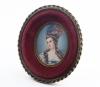 <span class='ref_item'>152 -</span> <span class="object_title">RETRATO EN MINIATURA DE DAMA FRANCESA</span>   <p><span class="author">ESCUELA FRANCESA, s. XIX  </span> <br><span class="technique_material">Gouache sobre hueso</span><br><span class="technical_description">Miniatura pintada del retrato de una cortesana francesa de mediados del siglo XVIII. Firma ilegible en el lateral derecho.<br/>Enmarcado en forma de medallón de metal dorado, terciopelo rojo y decoración trenzada con cristal.<br/>Medidas con marco: 11,5 x 10,4 cm</span><br></p>