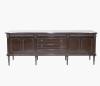 <span class='ref_item'>226 -</span> <span class="object_title">MUEBLE APARADOR EN MADERA</span>   <p><span class="technical_description">Aparador realizado en madera de nogal trabajada y detalles en latón decorado en tiradores y bocallaves. Conjunto decorado ricamente en el cuerpo superior, central y con ocho patas. Cuenta con cuatro puertas a cada lado, cuatro cajones centrales y dos laterales. Cajones laterales tapizados con terciopelo verde, compartimentados y cajones centrales forrados con estampado colorido. Las puertas laterales no tienen llave para abrirse. Una de las patas está suelta</span><br><span class="ALTO_HCES1">89 </span><span class="ALTOUMED_HCES1">cm.</span>x<span class="ANCHO_HCES1">45,50 </span><span class="ANCHOUMED_HCES1">cm.</span>x<span class="GRUESO_HCES1">233 </span><span class="GRUESOUMED_HCES1">cm.</span></p>