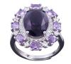 <span class='ref_item'>81 -</span> <span class="object_title">SORTIJA CON PIEDRAS MORADAS, CIRCONITAS Y METAL PLATEADO</span>  <p><span class="technical_description">Sortija realizada en metal plateado con un gran vidrio morado central en talla oval engastado en garras. Adornado con circonitas en talla brillante y piedras moradas en talla oval engastadas en garras<br/>Medida Sortija: 14</span><br>Peso: <span class="PESO_HCES1">5</span> <span class="PESOUMED_HCES1">gr.</span><br></p>