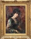 <span class='ref_item'>18 -</span> <span class="object_title">RETRATO DE UNA GITANA </span>   <p><span class="author">ARTURO RIETTI (Italia, 1863-1943)</span> <br><span class="technique_material">Óleo sobre lienzo  </span><br><span class="technical_description">Firmado en el ángulo inferior derecho. Al dorso etiqueta con certificado de autenticidad de la Galería Michelangelo de Blassio.<br/>Con marco dorado de madera estilo Luis XV y placa. Presenta desperfectos en el lienzo<br/>Medidas: 60 x 40cm sin marco<br/>Estimación de mercado: 1300-1400&euro;</span><br></p>