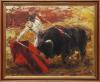 <span class='ref_item'>48 -</span> <span class="object_title">ÚLTIMA CORRIDA DE TOROS DE MANUEL BENITEZ, EL CORDOBÉS, 1964</span>   <p><span class="author">JUAN BANDERA PÉREZ (Málaga, 1917-1999)</span> <br><span class="technique_material">Óleo sobre lienzo</span><br><span class="technical_description">Muestra la última corrida de toros del torero Manuel Benítez, el Cordobés.<br/>Firmado y fechado "J. Bandera, 64" en el ángulo inferior derecho. Con perforación del lienzo en esquina superior izquierda.<br/>Medidas: 92 x 111cm con marco<br/>Estimación de mercado: 1100-1200&euro;</span><br></p>