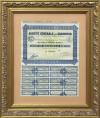 <span class='ref_item'>31 -</span> <span class="description">CERTIFICADO DE LA SOCIÉTÉ GÉNÉRALE DES GRAPHITES. FRANCIA, 1949 </span>  <p><span class="description">Certificado de 100 francos al portador de la Société Générale des Graphites, con el número 155.883, firmado y fechado el 5 de noviembre de 1949 en Francia. Cupón de dividendos en la zona inferior.<br>Enmarcado en madera dorada con cristal.<br>Medidas: 55 x 46 cm marco incluido.</span></p>