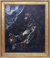<span class='ref_item'>36 -</span> <span class="object_title">SAN FRANCISCO EN ÉXTASIS, COPIA DE LA OBRA ORIGINAL DE EL GRECO. S.XX</span>   <p><span class="technique_material">Óleo sobre lienzo</span><br><span class="technical_description">Copia realizada por el copista toledano Pedro Gómez Martín que muestra el éxtasis de San Francisco con los estigmas. Se encuentra en el Museo Nacional del Prado.<br/>Con firma y numero de inventario en la esquina inferior derecha.<br/>Enmarcado en madera.<br/>Medidas: 80 x 64 cm marco incluido.</span><br></p>