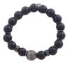 <span class='ref_item'>180 -</span> <span class="object_title">PULSERA CON CUENTAS, ESPINELAS NEGRAS Y PLATA DE LEY</span>  <p><span class="technical_description">Pulsera elástica realizada con pasadores y detalles en plata de ley, con dos pasadores con espinelas negras, y cuentas negras.</span><br>Peso: <span class="PESO_HCES1">29,40</span> <span class="PESOUMED_HCES1">gr.</span><br></p>