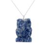 <span class='ref_item'>132 -</span> <span class="object_title">COLGANTE BÚHO Y CADENA EN PLATA DE LEY Y CUARZO AZUL</span>  <p><span class="technical_description">Colgante con cadena realizados en plata de ley. Colgante en forma de búho tallado en cuarzo azul. Eslabón tipo forxat.<br/>Cierre: Reasa<br/>Longitud de la cadena: 45cm<br/>Medidas Colgante: 3,80 x 2,20cm</span><br>Peso: <span class="PESO_HCES1">20,20</span> <span class="PESOUMED_HCES1">gr.</span><br></p>
