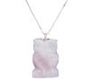 <span class='ref_item'>34 -</span> <span class="object_title">COLGANTE BÚHO Y CADENA EN PLATA DE LEY Y CUARZO ROSA</span>  <p><span class="technical_description">Colgante con cadena realizados en plata de ley. Colgante en forma de búho tallado en cuarzo rosa. Eslabón tipo veneciano.<br/>Cierre: Reasa<br/>Longitud de la cadena: 50cm<br/>Medidas Colgante: 4 x 2,50cm</span><br>Peso: <span class="PESO_HCES1">27,90</span> <span class="PESOUMED_HCES1">gr.</span><br></p>