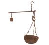 <span class='ref_item'>250 -</span> <span class="object_title">ROMANA ANTIGUA DE HIERRO</span>   <p><span class="technical_description">Báscula romana antigua realizada en hierro, el cual presenta su estado de oxidación natural. Conformada por eslabones forjados sustentando el plato. Desgaste en el plato.<br/>Diámetro del plato: 25cm<br/>Medidas: 45 x 64cm</span><br></p>