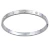<span class='ref_item'>154 -</span> <span class="object_title">PULSERA RÍGIDA EN METAL PLATEADO CON CIRCONITAS</span>  <p><span class="technical_description">Pulsera rígida unisex al estilo Cartier realizada en metal plateado. Adornadas con 10 circonitas alrededor<br/>Cierre: Clic<br/>Medidas: 6,5 x 5,5cm</span><br>Peso: <span class="PESO_HCES1">20,20</span> <span class="PESOUMED_HCES1">gr.</span><br></p>