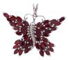 <span class='ref_item'>119 -</span> <span class="object_title">COLGANTE EN PLATA DE LEY Y GRANATES</span>  <p><span class="technical_description">Colgante realizado en plata de ley, con contraste, y forma de mariposa. Las alas están adornadas por granates en talla marquise engastados en garras<br/>Medidas: 4 x 5cm</span><br>Peso: <span class="PESO_HCES1">16,20</span> <span class="PESOUMED_HCES1">gr.</span><br></p>