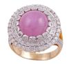<span class='ref_item'>132 -</span> <span class="object_title">SORTIJA EN ORO BICOLOR 18KT, RUBÍ ESTRELLA Y DIAMANTES</span>  <p><span class="technical_description">Sortija realizada en oro bicolor de 18kt con rubí estrella en cabujón oval, engastado en bisel, con peso aprox de 11ct. Diamantes en doble orla y hombros, en talla brillante, engastados en grano, con un peso total aprox de 0.80ct<br/>Medida Sortija: 13</span><br>Peso: <span class="PESO_HCES1">10,80</span> <span class="PESOUMED_HCES1">gr.</span><br></p>