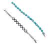 <span class='ref_item'>229 -</span> <span class="object_title">DOS PULSERAS EN PLATA BAJA</span>  <p><span class="technical_description">Lote de dos pulseras realizadas en plata baja. Una de ellas con turquesinas y circonitas. La otra con imitación de ópalo blanco y espinelas negras<br/>Cierre: Caja con lengüeta <br/>Longitud: 17cm ambas</span><br>Peso: <span class="PESO_HCES1">36,20</span> <span class="PESOUMED_HCES1">gr.</span><br></p>