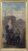 <span class='ref_item'>16 -</span> <span class="object_title">MUJER CON DOS MUCHACHOS EN LA FUENTE, COPIA DE ORIGINAL DE FRANCISCO DE GOYA</span>   <p><span class="technique_material">Óleo sobre lienzo</span><br><span class="technical_description">Copia realizada aproximadamente a finales del s.XIX de la obra original de Francisco de Goya y Lucientes "Mujer con dos muchachos en la fuente (Los Pobres en la fuente)". Realizada entre 1786 y 1788, se encuentra actualmente en el Museo nacional del Prado.<br/>En marco de madera tallada y trabajada en dorada. Salpicaduras en el lienzo.<br/>Medidas del lienzo: 179 x 94cm</span><br></p>